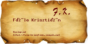 Füle Krisztián névjegykártya